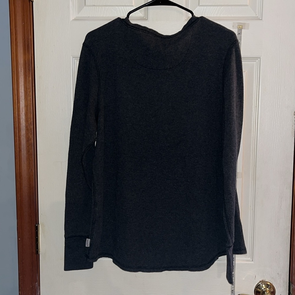 Carhartt-XL(16-18)-charcoal gray-long sleeve, Henley, snap buttons, thermal top. - Picture 2 of 11